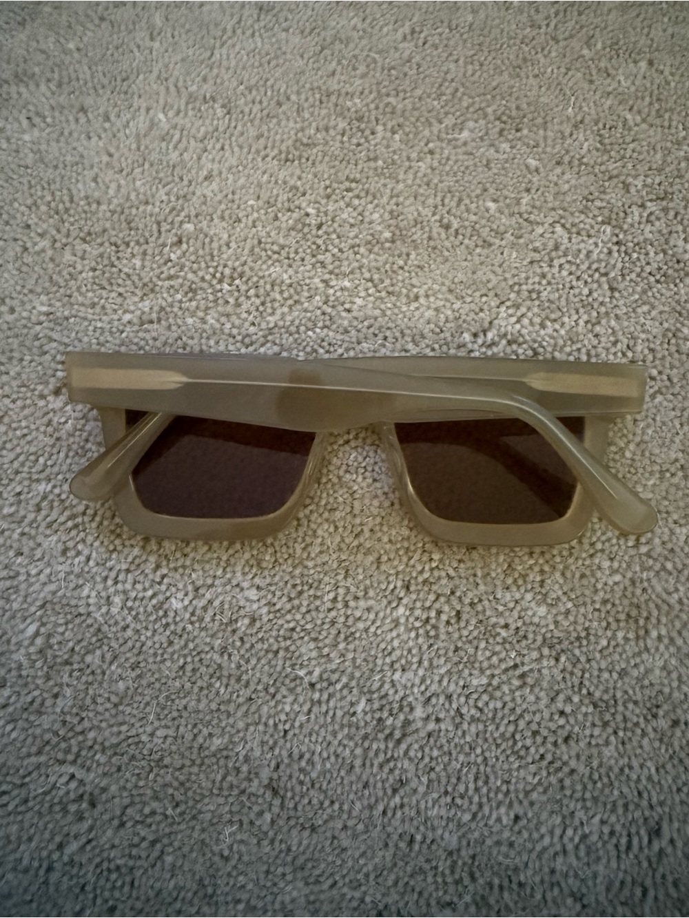 J. Crew Translucent Beige Square Sunglasses with Brown Lenses - Picture 3 of 4